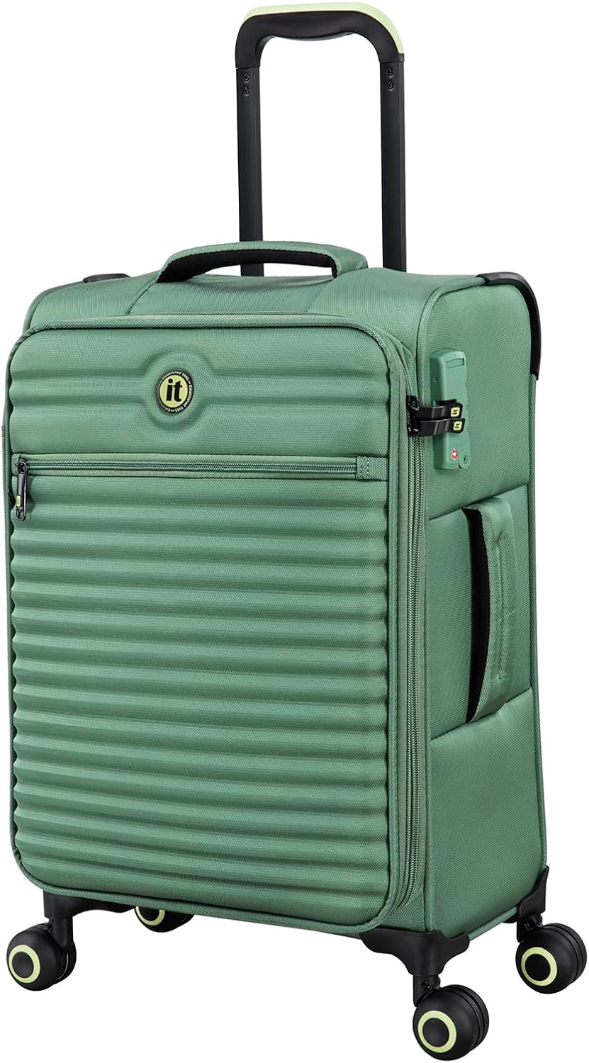 It Luggage Circulator 22 Softside Carry-On 8 Wheel Expandable Spinner_Hedge Green