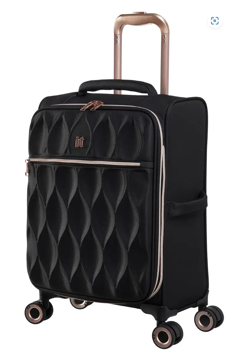 it luggage Enliven 22" Softside Carry-On 8 Wheel Semi Expander Spinner, Black